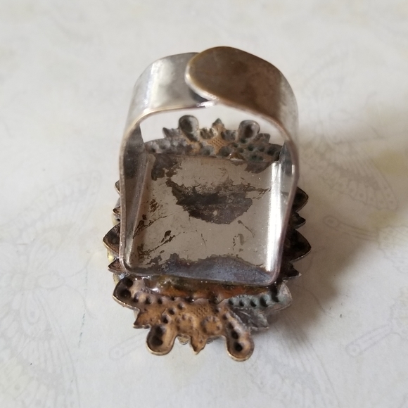 Hand Crafted Repurposed Vintage Infant of Prague Relic Medal Rhinestone Ring - Picture 9 of 16